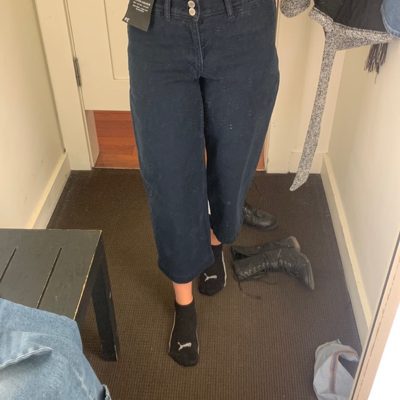 Banana republic size 29 wide leg crop dark wash jeans brand new - Picture 1 of 4